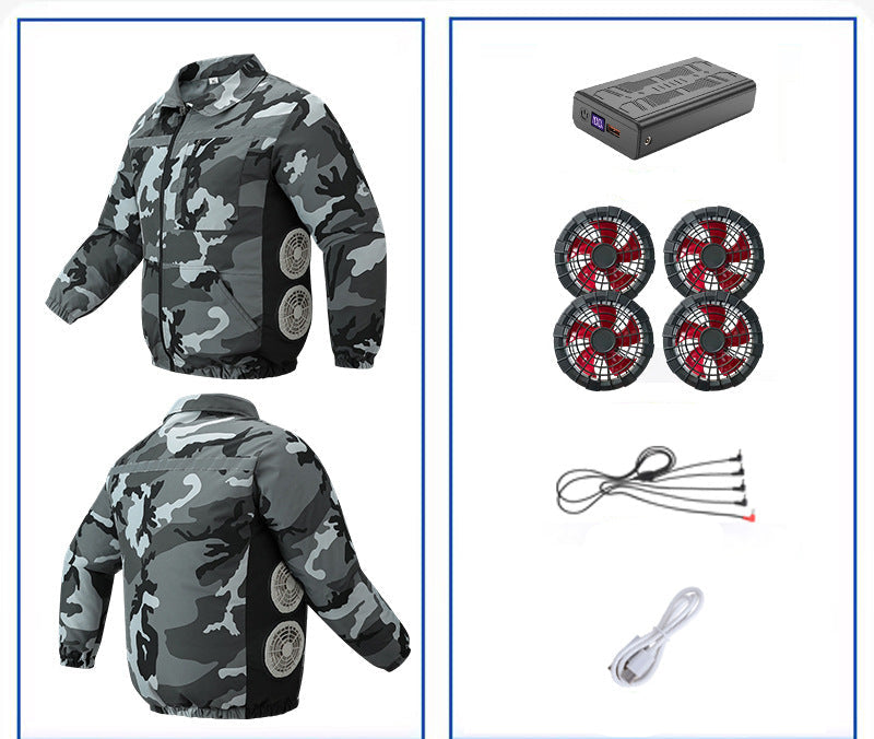 Unisex nan kühlende Ventilationsjacke mit integrierten seitlichen Lüftern und atmungsaktivem Funktionsmaterial Nord Taschen