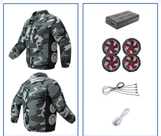 Unisex nan kühlende Ventilationsjacke mit integrierten seitlichen Lüftern und atmungsaktivem Funktionsmaterial Nord Taschen