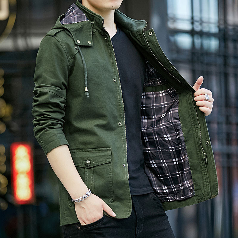 Herren Robuste Parkajacke mit verstellbarer Kapuze Nord Taschen