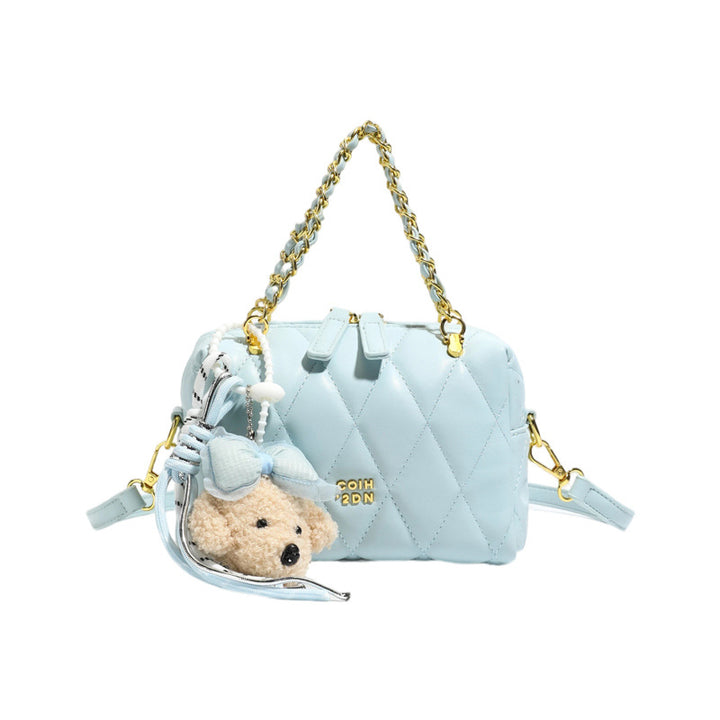 Damen modische Mini-Handtasche mit verspieltem Tieranhänger Nord Taschen