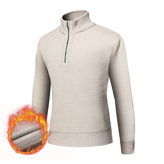 Herren Thermo-gefütterter Halbzip-Pullover mit Stehkragen und wärmender Fleece-Innenseite Nord Taschen