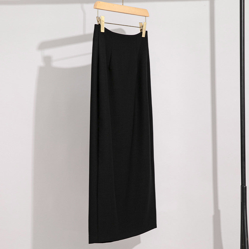 Damen Maxirock aus Feinstrick mit geradem Fall und hoher Taille Nord Taschen