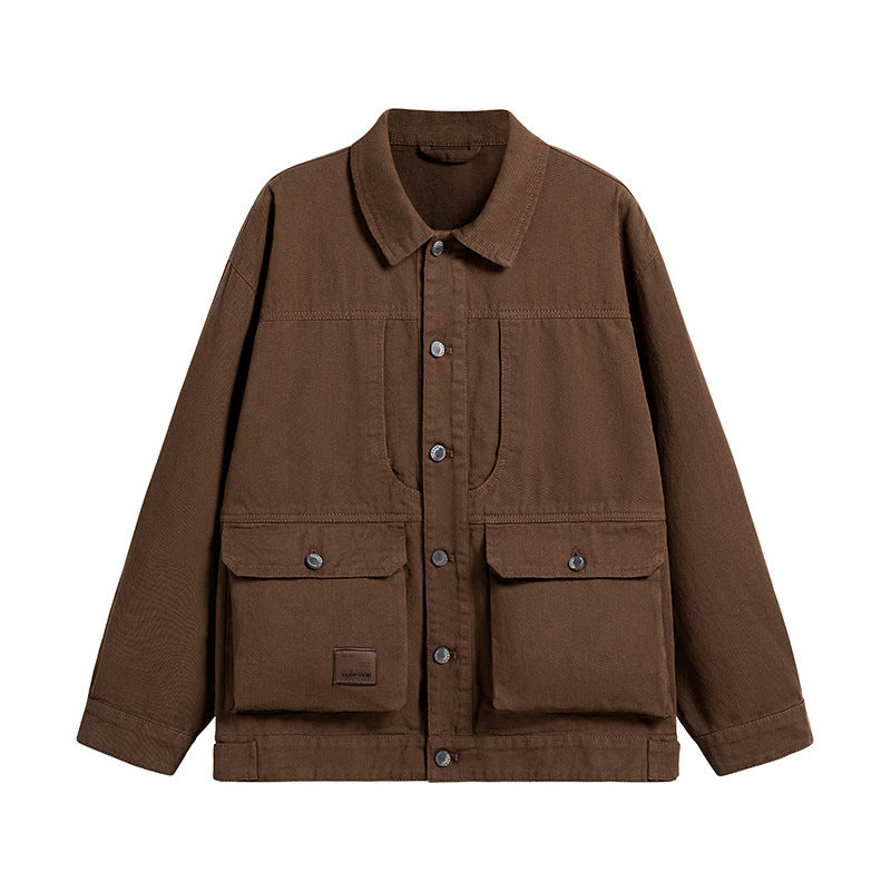 Herren Canvas-Utility Overshirt mit großen Pattentaschen und entspanntem Schnitt Nord Taschen
