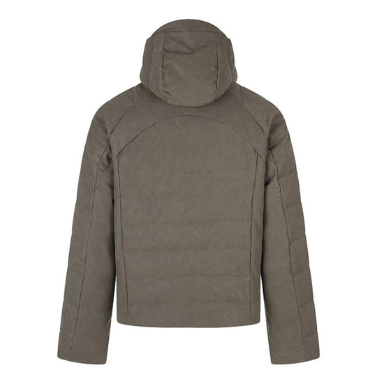 Herren wattierte Kurz-Steppjacke mit Kapuze, Tunnelzug und durchgehendem Reißverschluss Nord Taschen
