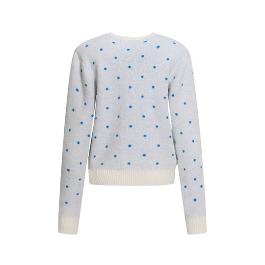 Damen Strick-Cardigan mit Rundhals, Tupfen-Jacquard und Zierwappen Nord Taschen