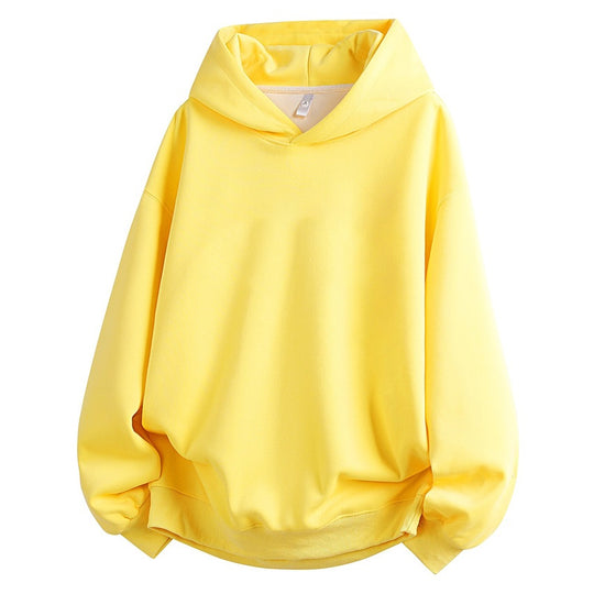 Damen Oversize Kapuzenpullover aus weichem Baumwollmix mit geripptem Saum und Raglanärmeln Nord Taschen