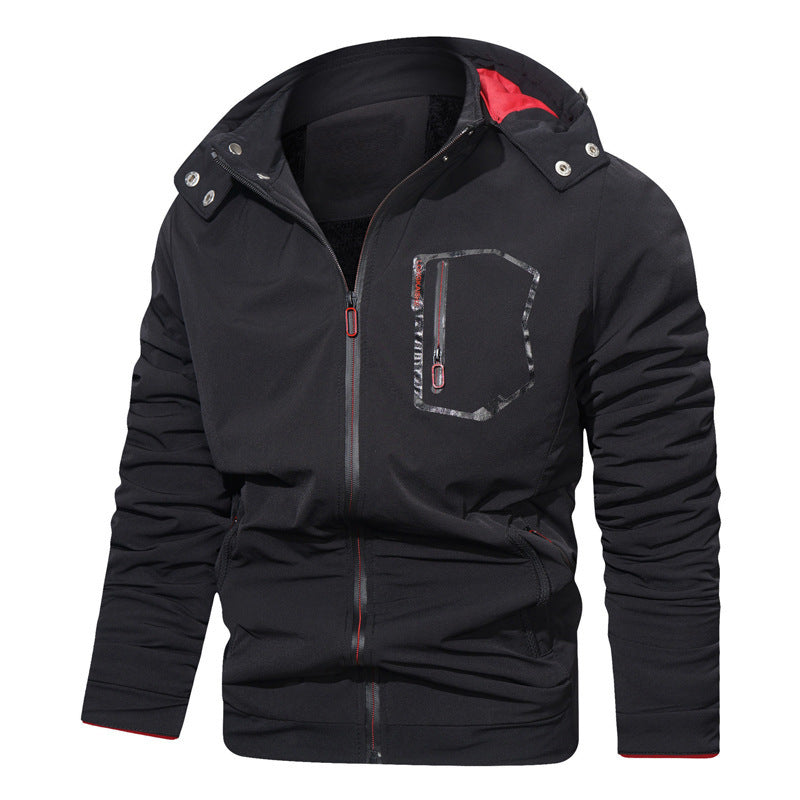 Herren leichte Softshell-Kapuzenjacke mit wasserabweisender Brusttasche und verdecktem Reißverschluss Nord Taschen