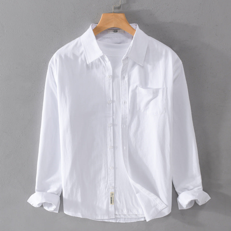 Herren Leichtes Baumwoll‑Leinen Overshirt mit Brusttasche und Relaxed‑Fit Nord Taschen