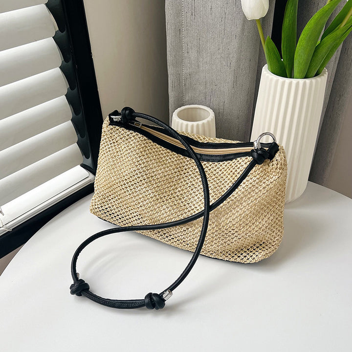 Damen elegante Handtasche im modernen Strohdesign Nord Taschen