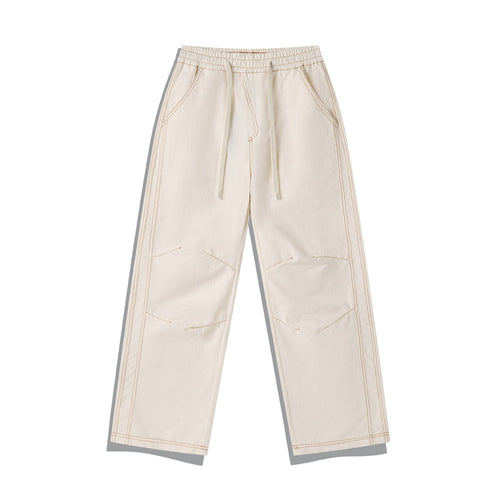 Damen Weite Denim-Cargo-Culotte mit elastischem Bund und Kontraststeppung Nord Taschen
