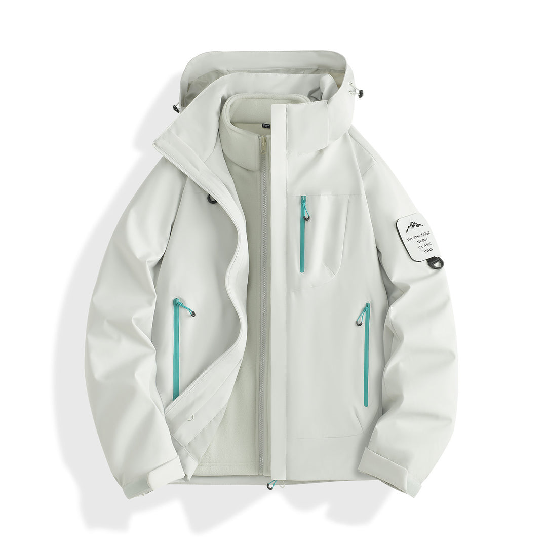 Damen zweilagige Softshell-Parka mit herausnehmbarem Fleecefutter und wasserdichten Reißverschlüssen Nord Taschen