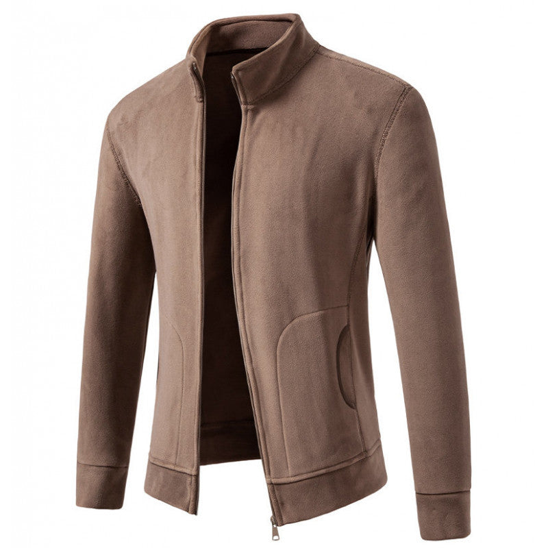 Herren Slim-Fit Fleecejacke mit Stehkragen, durchgehendem Reißverschluss und Eingrifftaschen Nord Taschen