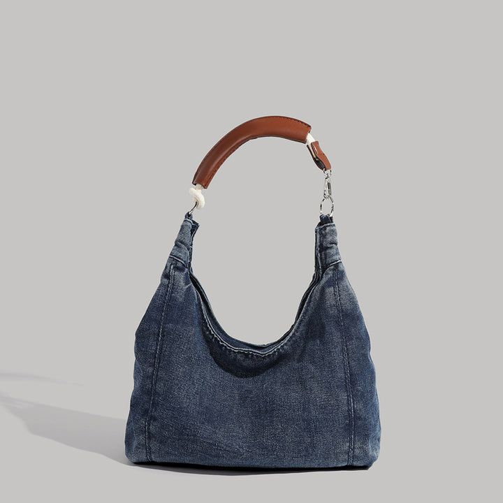 Damen Denim-Hobo-Tasche mit robustem Ledergriff Nord Taschen
