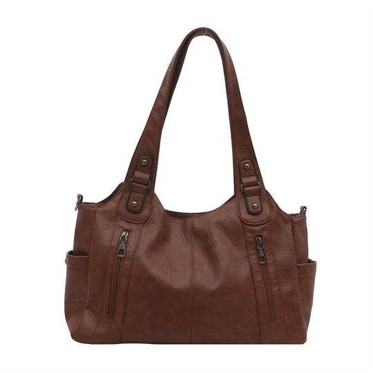 Damen geräumige Handtasche aus hochwertigem Kunstleder mit praktischen Außentaschen Nord Taschen