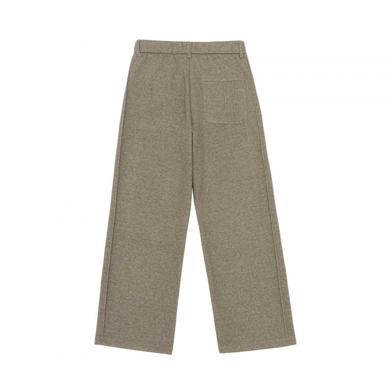 Damen Weite Wollmix-Hose mit Bügelfalte, Hoher Bund und geradem Bein Nord Taschen
