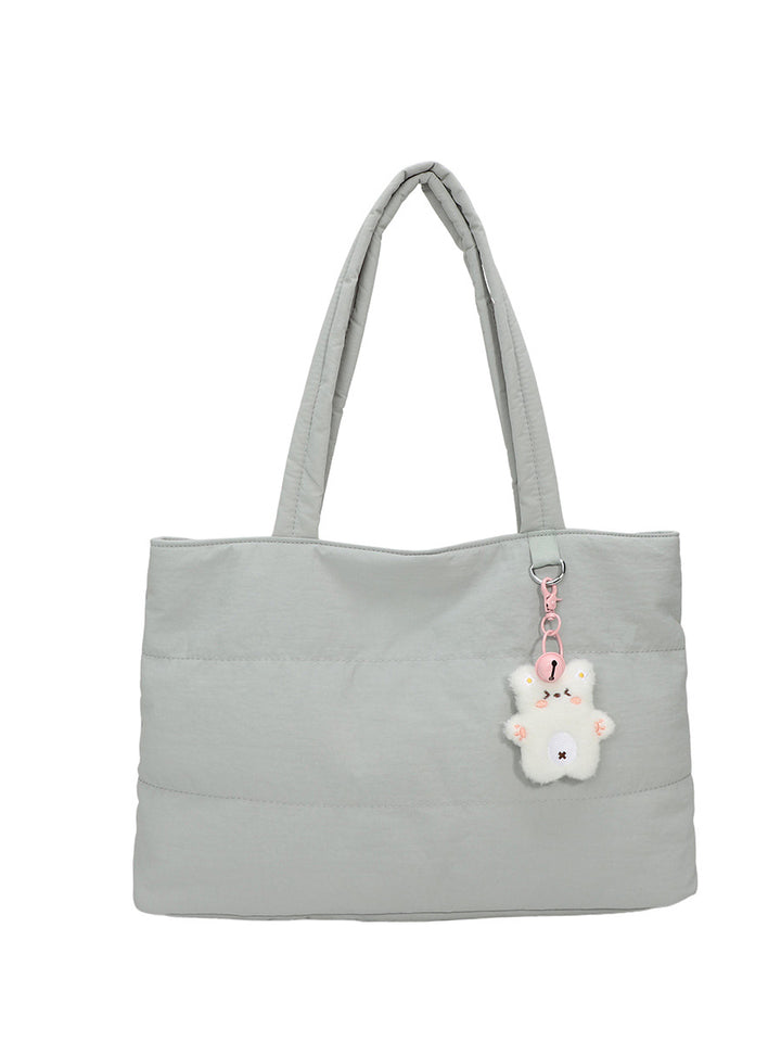 Damen große Umhängetasche mit verspieltem Teddy-Anhänger Nord Taschen