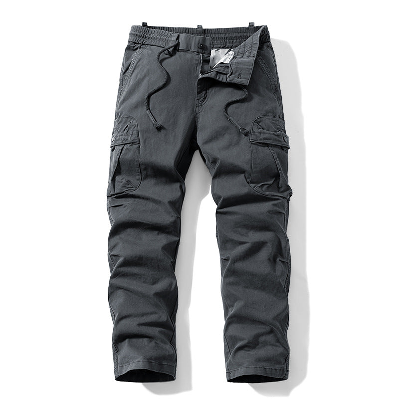 Herren Relaxed-Fit Canvas‑Cargohose mit Elastikbund, verdecktem Tunnelzug und Mehrfach‑Klappentaschen Nord Taschen
