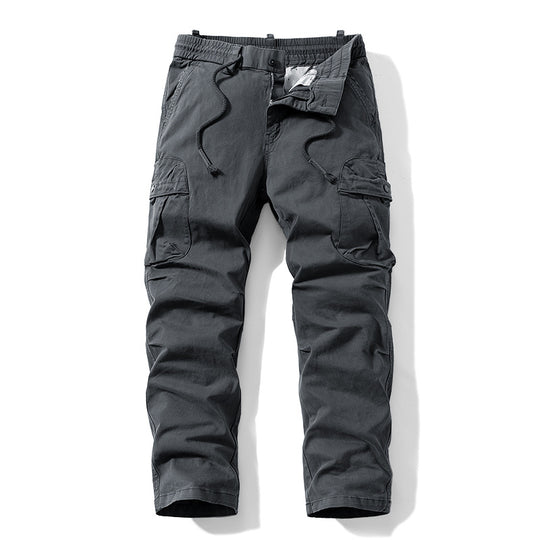 Herren Relaxed-Fit Canvas‑Cargohose mit Elastikbund, verdecktem Tunnelzug und Mehrfach‑Klappentaschen Nord Taschen