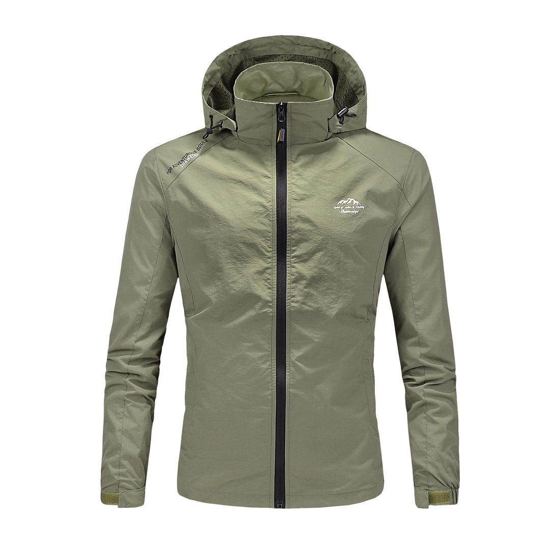 Herren Ultraleichte packbare Outdoorjacke mit hohem Kragen, Kapuze und atmungsaktivem Meshfutter Nord Taschen