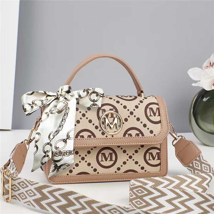 Damen Fashion Handtasche mit dekorativem Schal Nord Taschen
