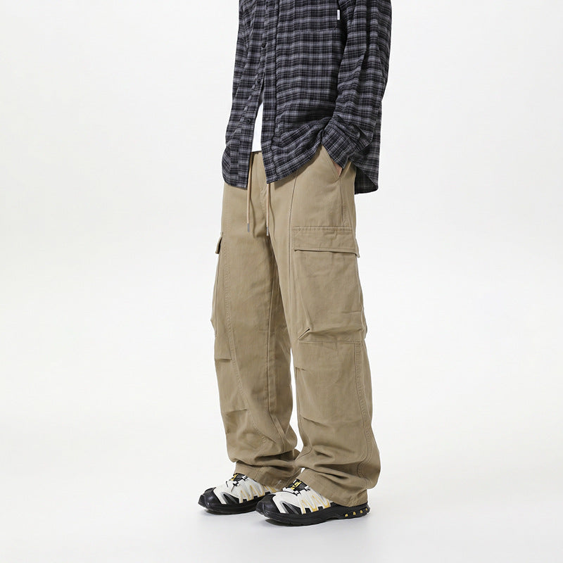 Herren Baggy-Cargo-Hose mit tiefem Schritt, Oversized-Silhouette und aufgesetzten Utility-Taschen Nord Taschen