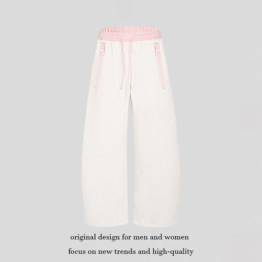 Damen Weite Lounge-Hose mit hohem Komfortbund, Kordelzug und Reißverschlusstaschen Nord Taschen