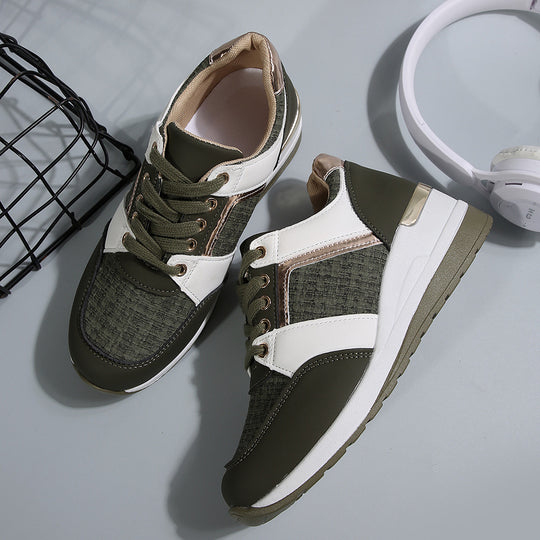 Damen  modische Plateau-Sneaker mit gepolstertem Memory-Fußbett und strukturierter Textil-Kombination Nord Taschen