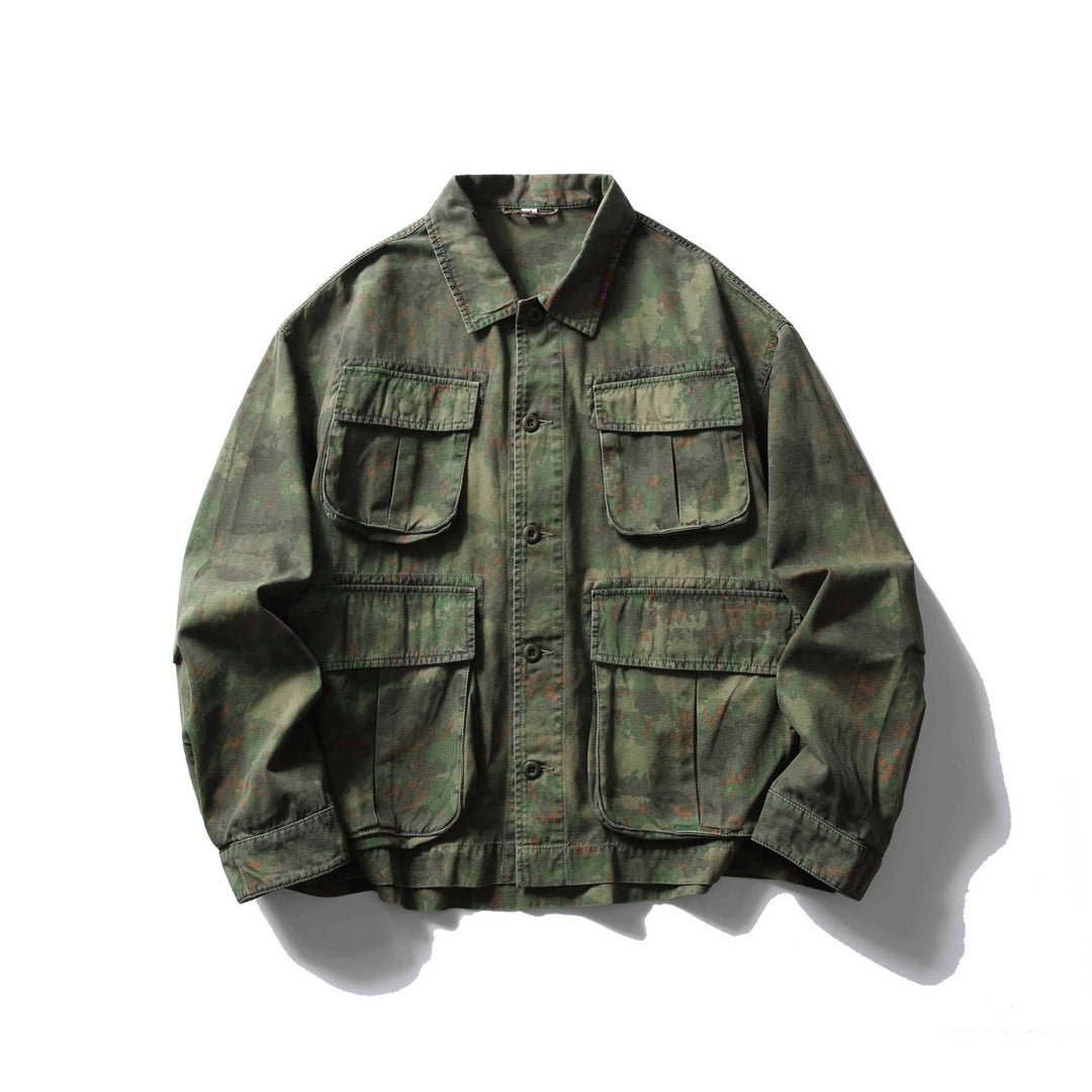 Herren Cargo-Overshirt im Utility-Stil mit Camouflage-Print und Mehrfachtaschen Nord Taschen