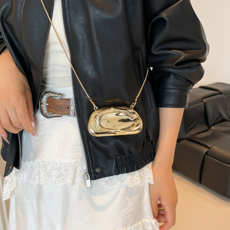 Damen exklusive Abendtasche mit eleganter Goldoberfläche Nord Taschen