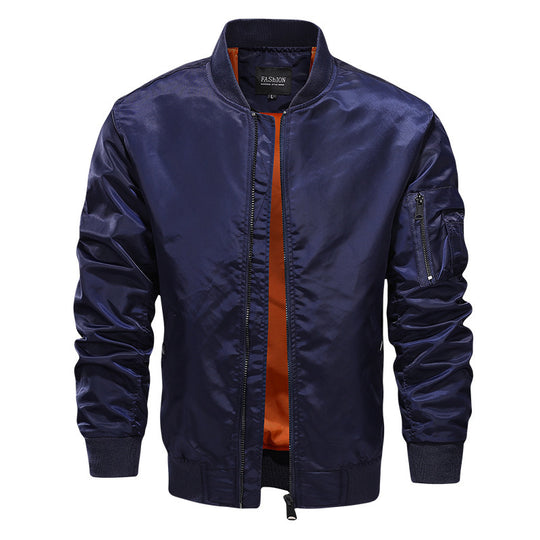 Herren leichter Nylon-Bomberjacke im Aviator-Style mit Ärmel-Utilitytasche Nord Taschen