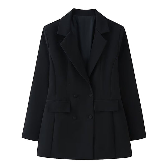 Damen taillierter Doppelreiher-Blazer mit Pattentaschen und Wiener Nähten Nord Taschen