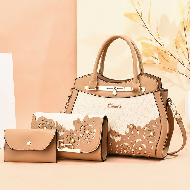 Damen elegante Handtasche mit floralem Ausschnitt Nord Taschen