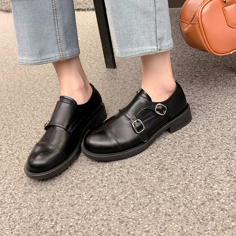 Damen Doppel-Monkstrap-Brogues aus Glattleder mit Brogue-Perforation und Komfortfußbett Nord Taschen