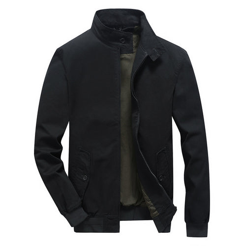 Herren leichter Canvas-Fieldbomber mit Stehkragen, verdecktem Reißverschluss und Pattentaschen Nord Taschen