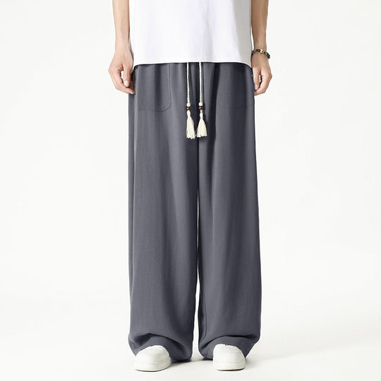 Herren Weit geschnittene Lounge-Hose mit Quasten-Kordel, elastischem Bund und aufgesetzten Taschen Nord Taschen