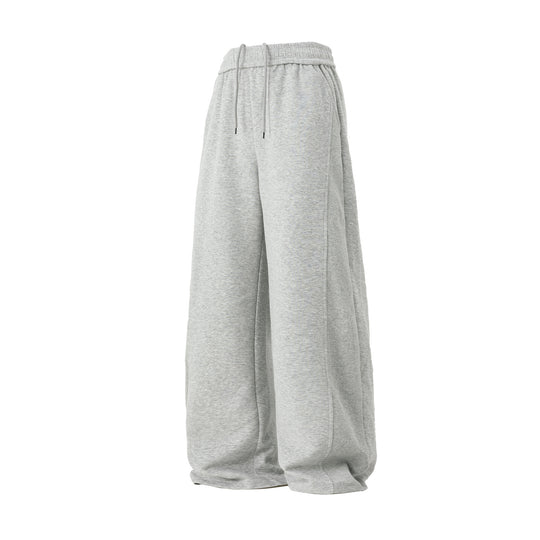 Damen Extraweite Sweatpalazzo-Hose aus French-Terry mit Tunnelzug und Seitenrippe Nord Taschen