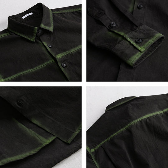 Herren Hemdjacke im Oversize-Stil mit verwaschenen Kanten und klassischem Kentkragen Nord Taschen