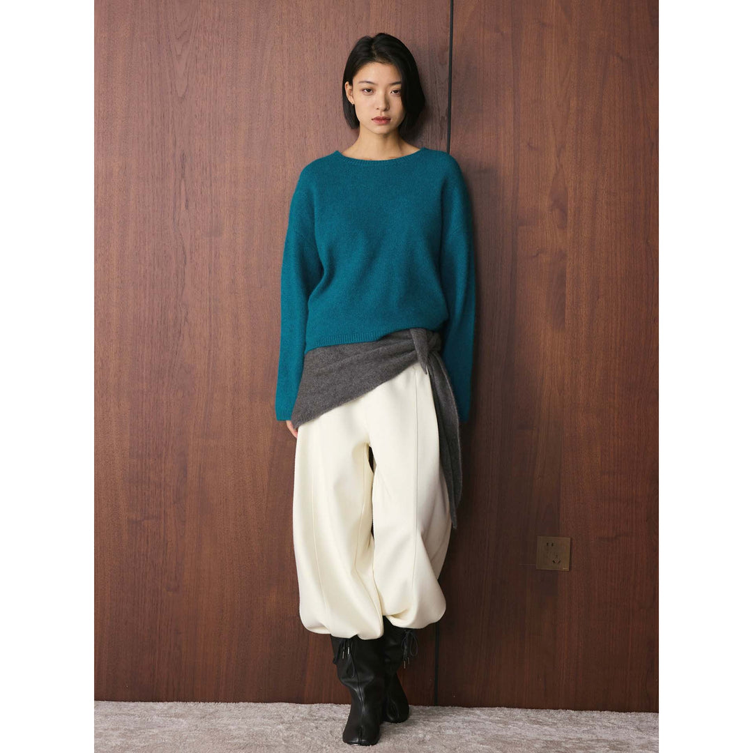 Damen Oversize-Feinstrickpullover mit voluminösem Schlauchkragen und weiter Silhouette Nord Taschen