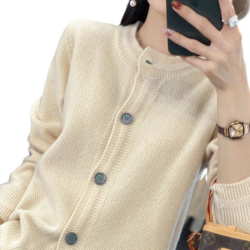 Damen Strukturierter Feinstrick-Cardigan mit kaschmirähnlicher Haptik, durchgehender Knopfleiste und kastiger Oversize‑Passform Nord Taschen