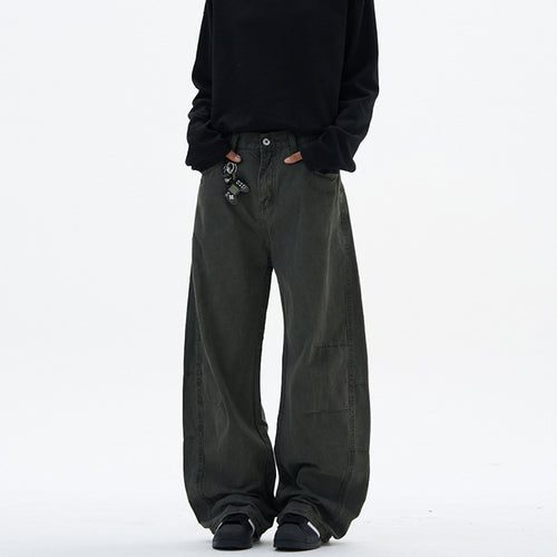 Damen Weite hochtaillierte Canvas-Hose mit elastischem Rückbund und Utility-Nähten Nord Taschen