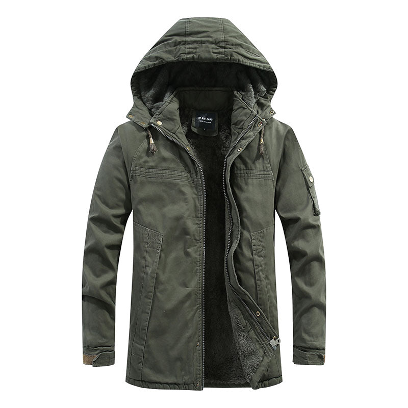 Herren Winterjacke mit abnehmbarer Kapuze und Fleece-Futter Nord Taschen