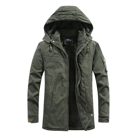 Herren Winterjacke mit abnehmbarer Kapuze und Fleece-Futter Nord Taschen