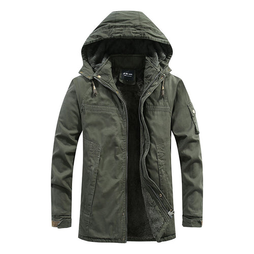 Herren Winterjacke mit abnehmbarer Kapuze und Fleece-Futter Nord Taschen