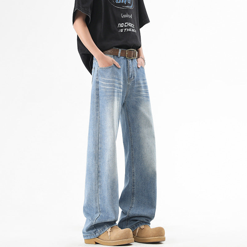 Herren Baggy-Jeans im ultralangen Palazzoschnitt mit dezenter Faltenoptik Nord Taschen