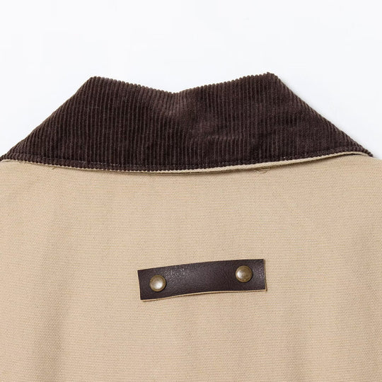 Damen Cropped-Workjacke mit Cordkragen, aufgesetzten Taschen und Tunnelzug Nord Taschen