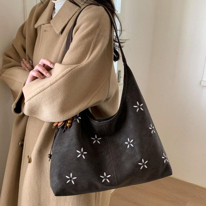 Damen modische Hobo-Handtasche mit floralen Applikationen Nord Taschen