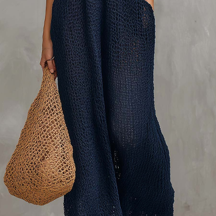 Damen Luftiges Sommerkleid mit seitlichen Taschen und tiefem Ausschnitt Nord Taschen