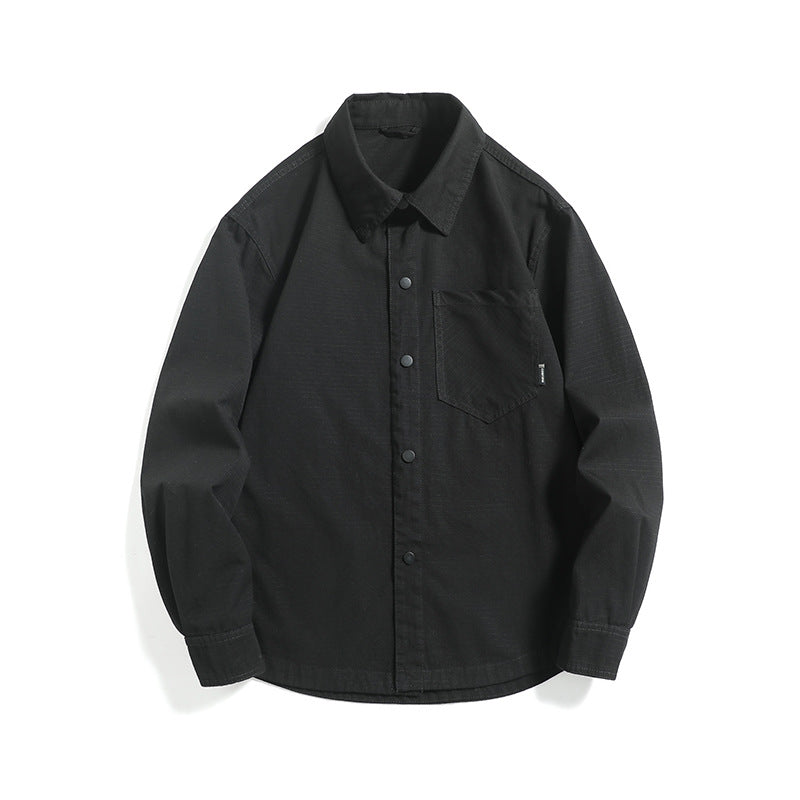 Herren Ripstop-Overshirt mit Druckknopfleiste, geradem Schnitt und Brusttasche Nord Taschen