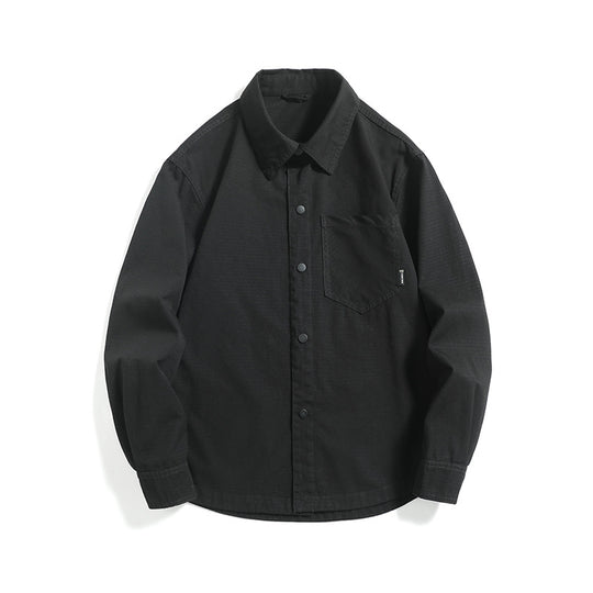 Herren Ripstop-Overshirt mit Druckknopfleiste, geradem Schnitt und Brusttasche Nord Taschen