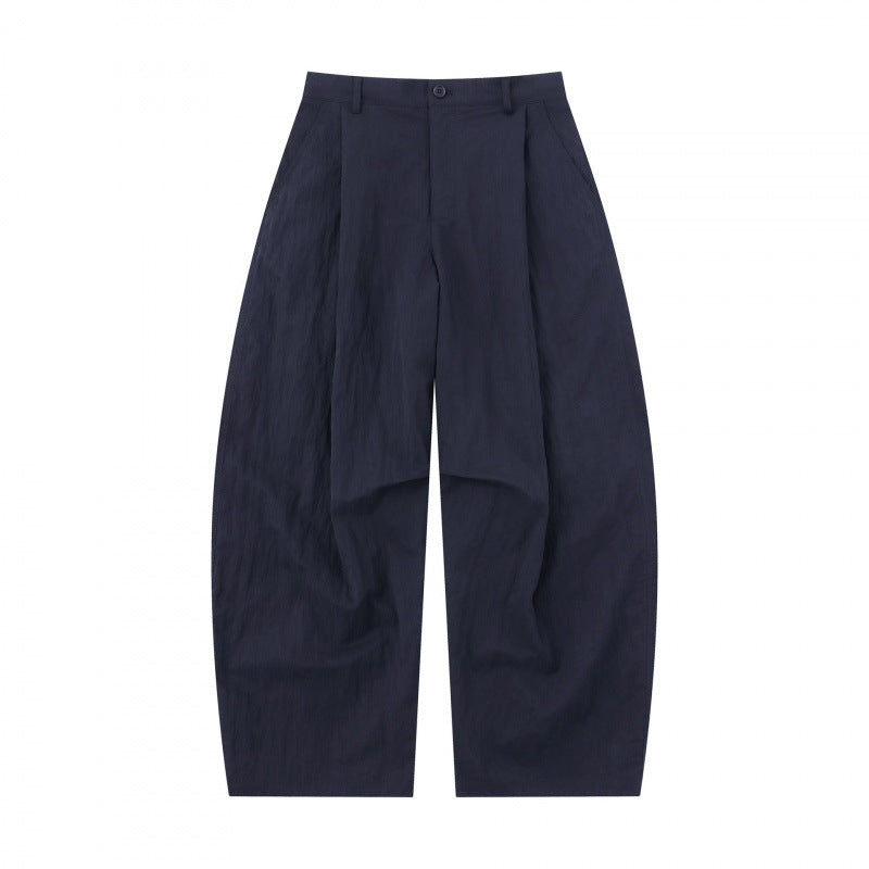 Damen Weite Ballonhose aus Baumwollmischung mit hohem Bund und elastischem Rückengummi Nord Taschen